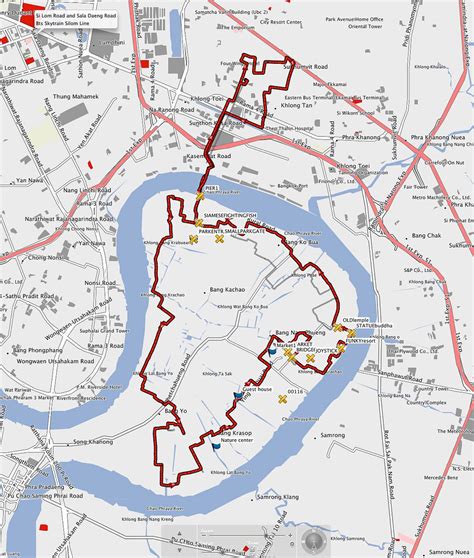 Map Of Bike Ride Bangkok Thailand Bang Krachao Aka The Flickr