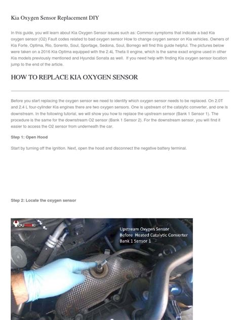 2 Kia Oxygen Sensor Replacement Diy Pdf Transportation Engineering