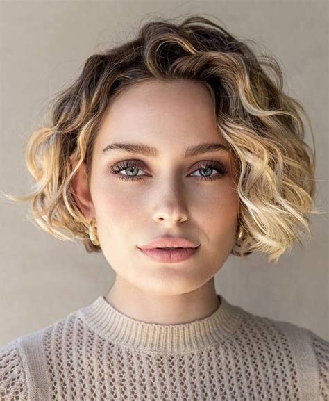 Short Wavy Rooted Blonde Bob Short Wavy Haircuts Bob Haircut Curly