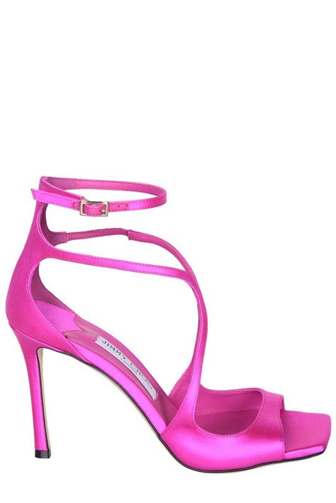 Jimmy Choo Azia 95 Ankle Strapped Sandals In Pink Lyst