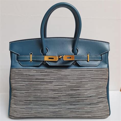 Hermes Bleu Thalassa Vibrato Birkin Bag For Sale At Stdibs