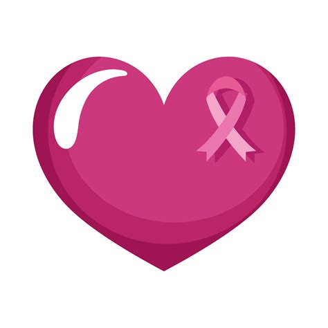 Breast Cancer Ribbon In Heart 10480872 Vector Art At Vecteezy