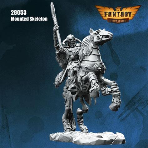 Mounted Skeleton Warrior 28mm Resin Kit 28053 Gaming Miniatures