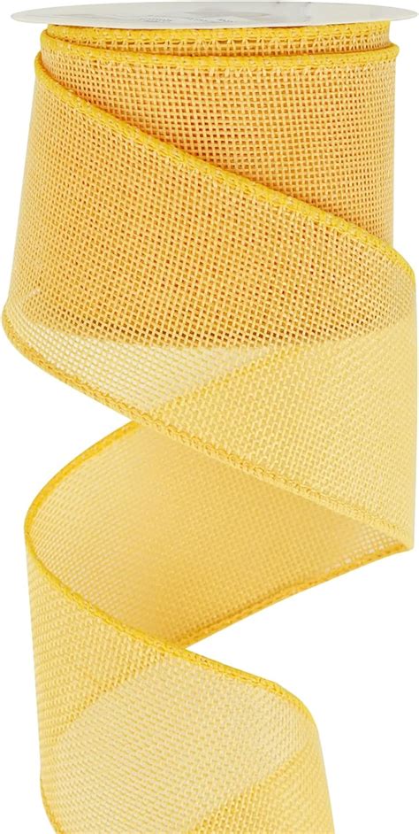 Amazon HUIHUANG Yellow Burlap Ribbon Wired Ribbon 2 5 Inch X 10