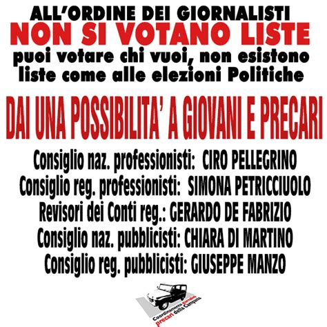 Elezioni Ordine dei giornalisti 2013 perché mi candido in Campania