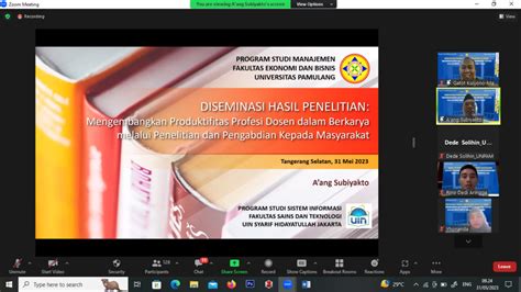 Diseminasi Penelitian Dosen Program Studi Manajemen Dengan Tema