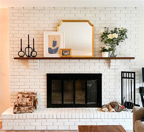 A Painted White Brick Fireplace | Tru Food Love