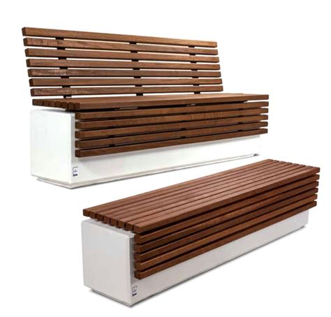 Lithos Wood Bench With Back By Calzolari