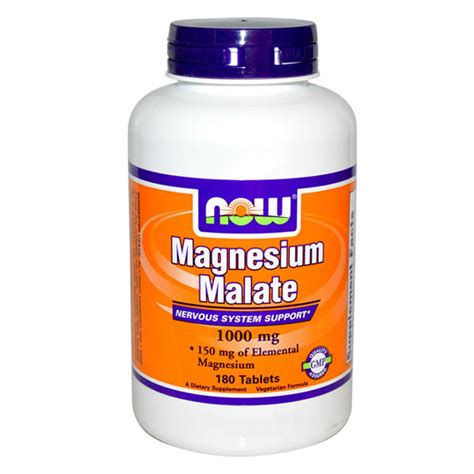 Magnesium Malate 1000mg 180 Tabs NOW FOODS Boteprote