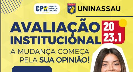 CHEGOU A HORA DA AVALIAÇÃO INSTITUCIONAL Blog dos cursos UNINASSAU