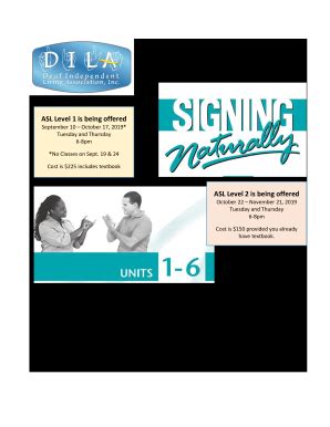 Fillable Online Now Registering For Asl Classes Levels And Deaf