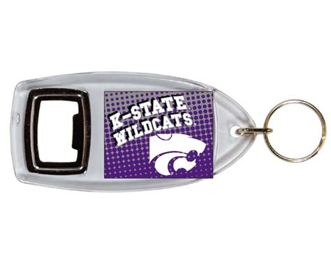 KANSAS STATE WILDCATS KEYCHAIN LUCITE BTL OPENER DOT PATTERN Jenkins