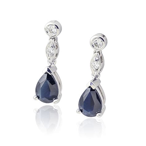 Sapphire Diamond Drop Earrings Anthonys Fine Jewellery