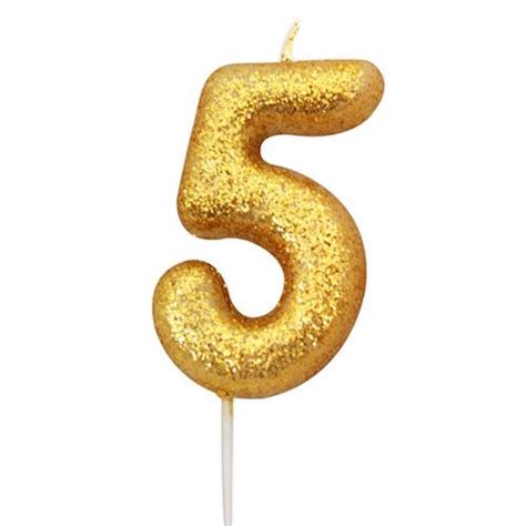 Number 7 Gold Glitter Candle Gold 7 Candle Age Candles Etsy