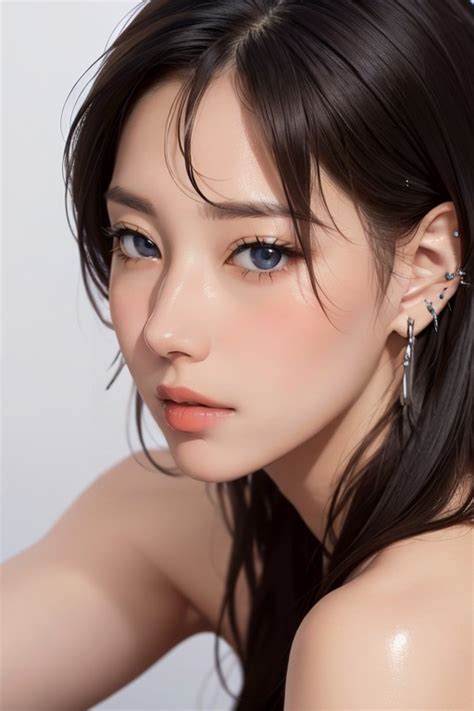 Blue Eyes Side View Earrings Hentai Ai Porn