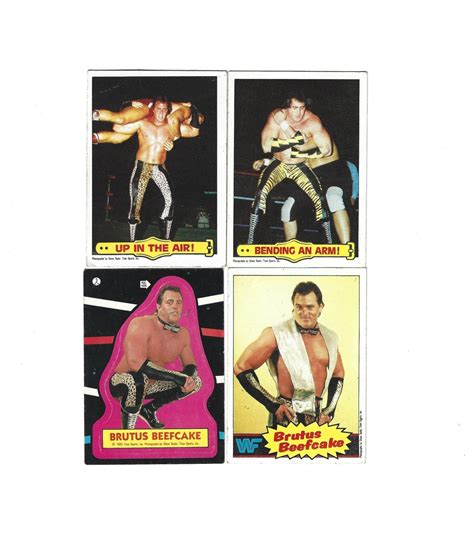 Vintage Wwf Ringside Action Brutus Beefcake Wresting Cards Lot Of