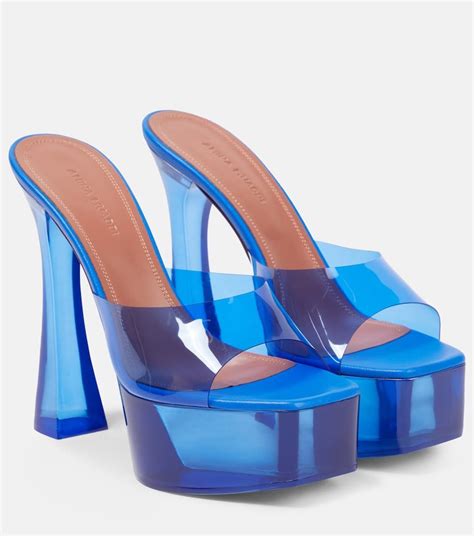 Amina Muaddi Dalida Glass Pvc Platform Mules Mytheresa In