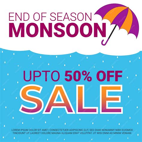 Premium Vector | Monsoon sale banner monsoon season sale advertisement