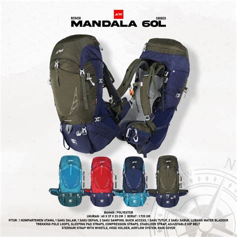 Jual Tas Gunung Carrier Premium Mandala Liter Arei Outdoorgear