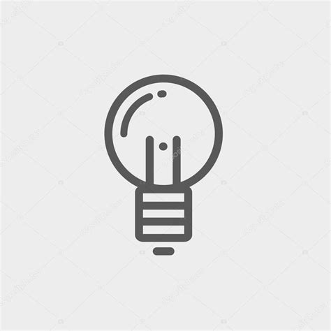 Light Bulb Thin Line Icon — Stock Vector © Rastudio 70449329