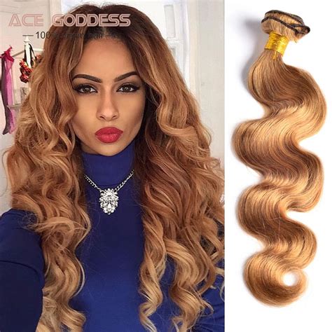 Honey Blonde Brazilian Hair Weave Bundles Color 27 Brazilian Body Wave