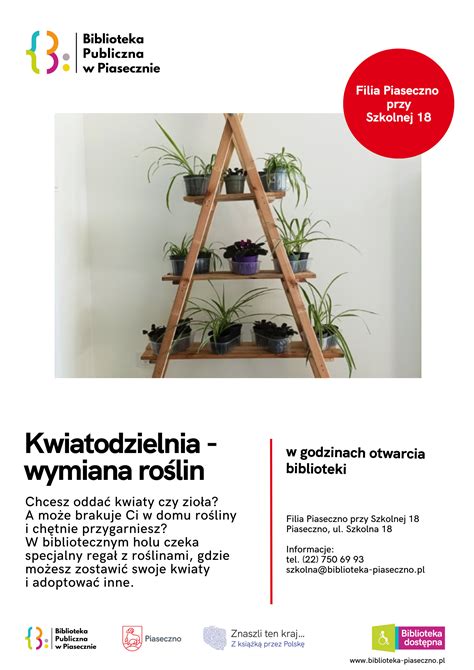 Kwiatodzielnia wymiana roślin Biblioteka Publiczna w Piasecznie