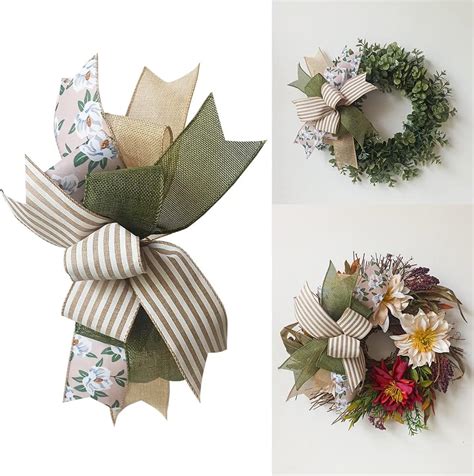 Amazon VOZLAC Bow For Wreath Rustic Wreath Bows Vintage Farmhouse