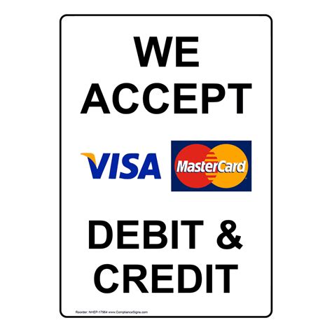 Printable We Accept Credit Card Signs