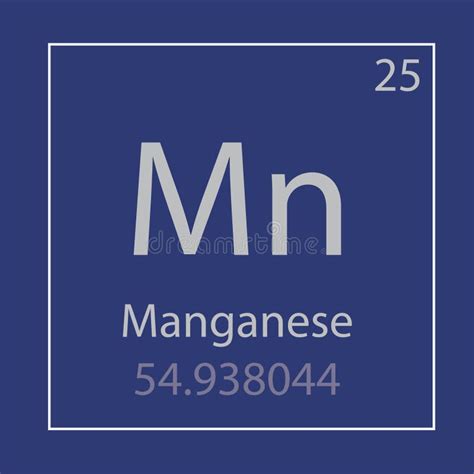 Manganese Mn Chemical Element Periodic Table Stock Illustration