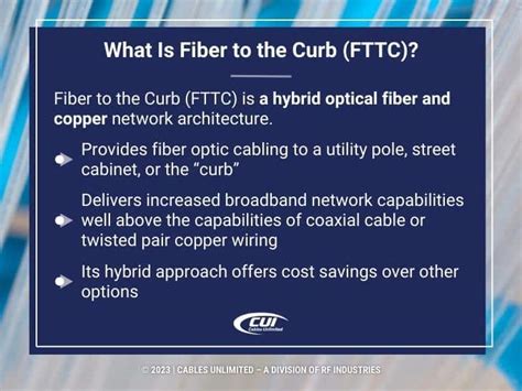 Fiber To The Curb Fttc Insight Into Advantages And Applications