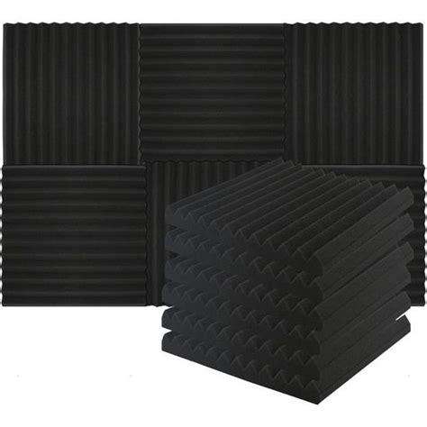 Panneaux de Mousse Acoustique Panneau Absorbant 12 pièces Anti Bruit