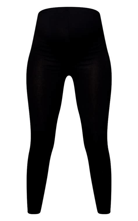 Maternity Black Basic Jersey Leggings Maternity Prettylittlething