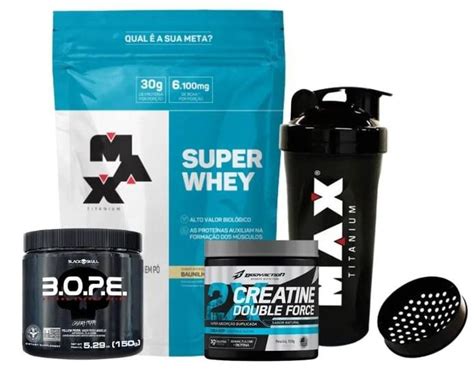 Kit Alta Performance Super Whey 900 G Max Creatina 150g Body Pre