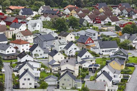 Traditional Norwegian Colored Houses. Ovre Ardal Village Stock Image - Image of buildings, rural ...