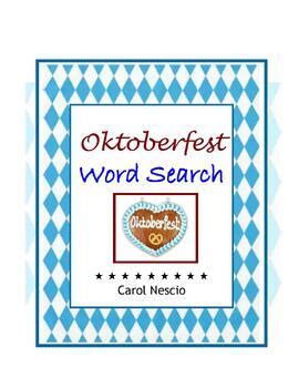 Oktoberfest Octoberfest Word Search In English And German Free