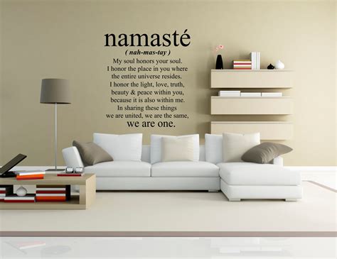 Namaste Wall Decal Namaste Wall Art Yoga Wall Decal Etsy