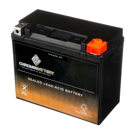 Chrome Battery YTX20HL BS 20HL BS 12 Volt 18 Ah 310 CCA Motorcycle