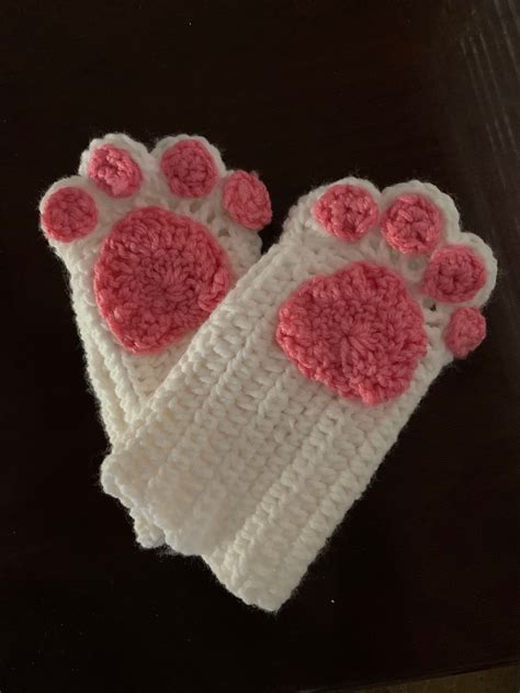 Crochet Cat Paw Gloves / Cat Paw Gloves Crochet / Kawaii Crocheted ...