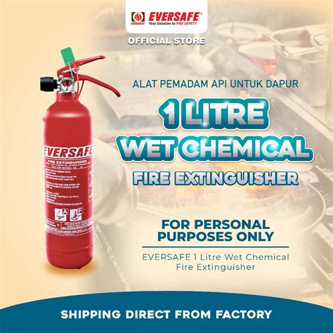 HQ EVERSAFE Kitchen Fire Extinguisher 1 Litre Wet Chemical Wire