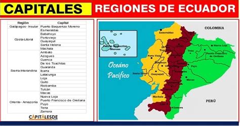 Mapa Del Ecuador Con Sus 24 Provincias Y Capitales Images