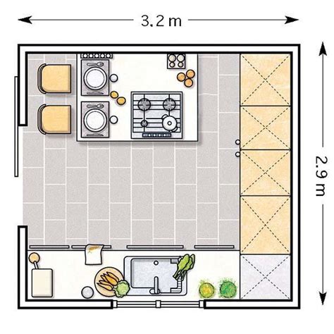 Plano De Una Cocina Con Medidas