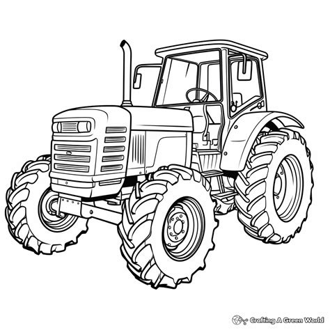 Farmer On Tractor Coloring Page