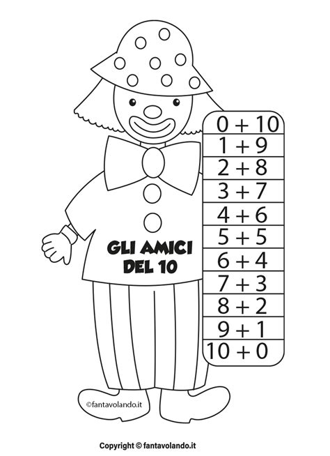 Attività di matematica gli amici del 10 Fantavolando