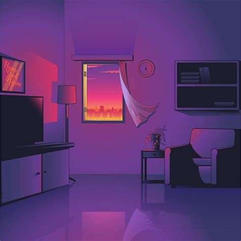 Premium Vector | Living room in the evening background