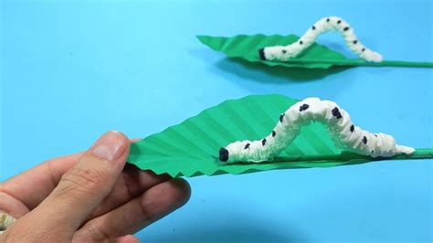 Easy Origami Paper Worm On The Leaves Easy Moving Paper Caterpillar Toy