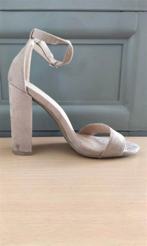 Parisian Nude Block Heels Women S Fashion Footwear Heels On Carousell