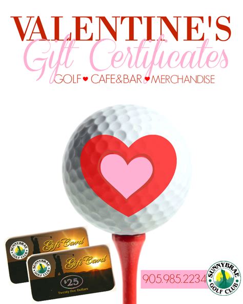 Valentine's Day Gift Certificates from Sunnybrae Golf Club