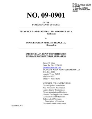 Fillable Online Supreme Courts State Tx Reply To Motion For Rehearing