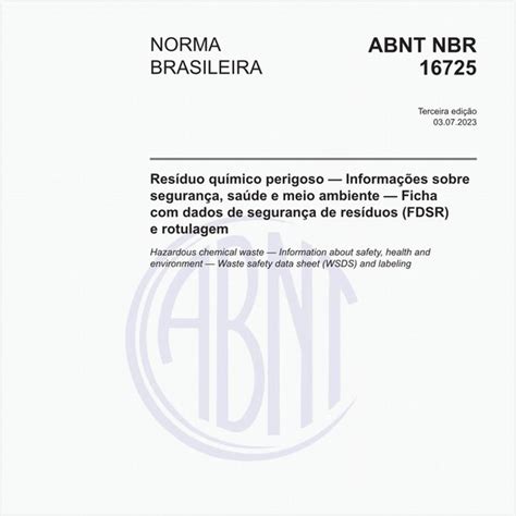 Abnt Nbr Nbr Res Duo Qu Mico Perigoso Informa Es Sobre