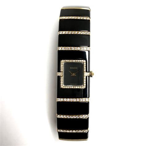 Rado Diastar Quartz 16mm 18k Yellow Gold Steel And High Tech Black Cera